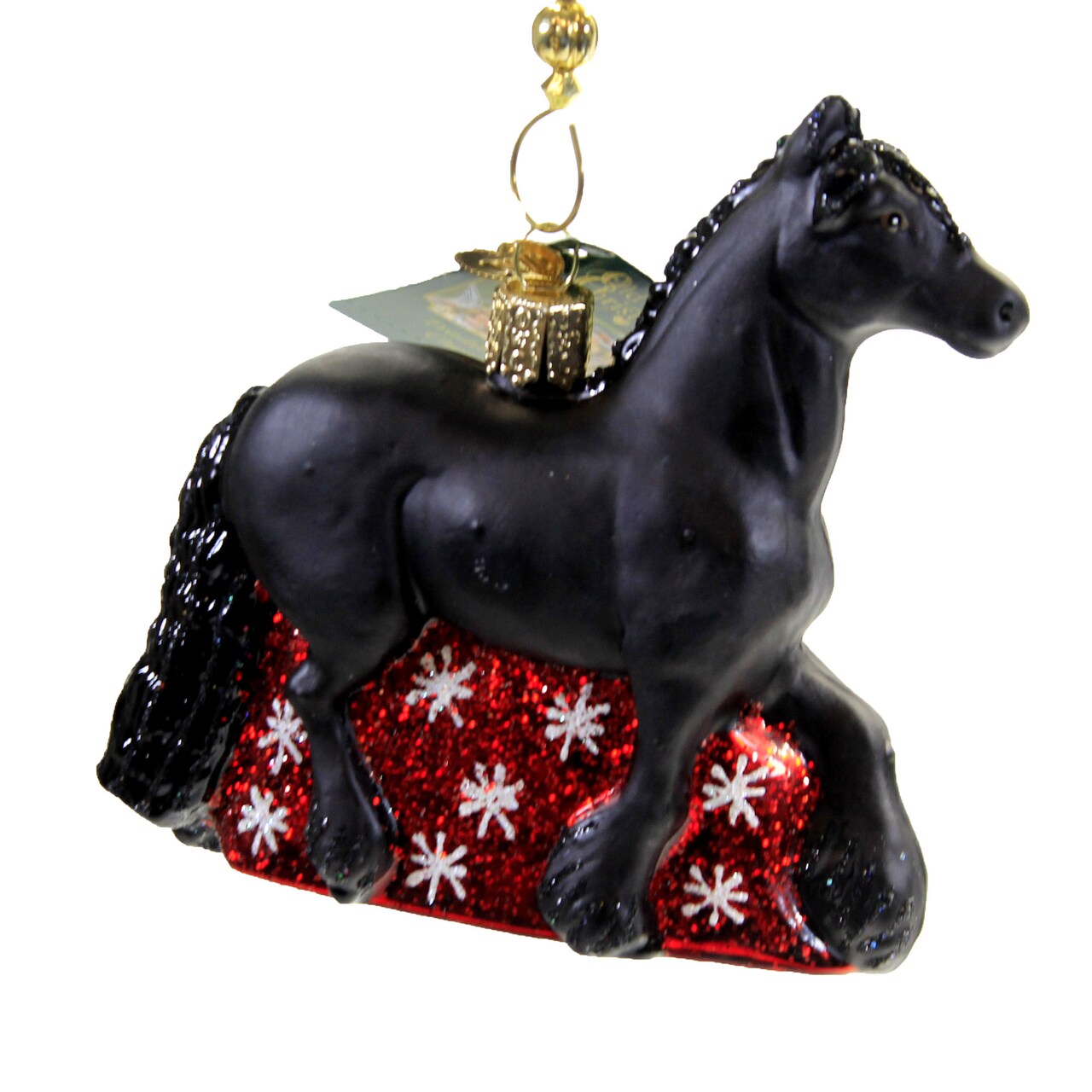Old World Christmas 3.75 In Friesian Horse Tree Ornament , Netherlands